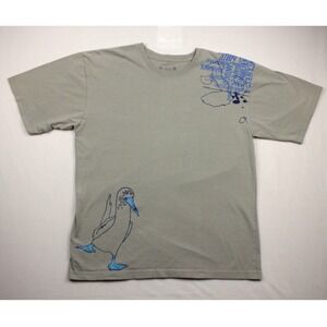 Galapagos Booby Bird Graphic T Shirt Khaki Olive Mens XXL Rasgos